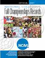 Official 2001 NCAA Fall Championships Records Book